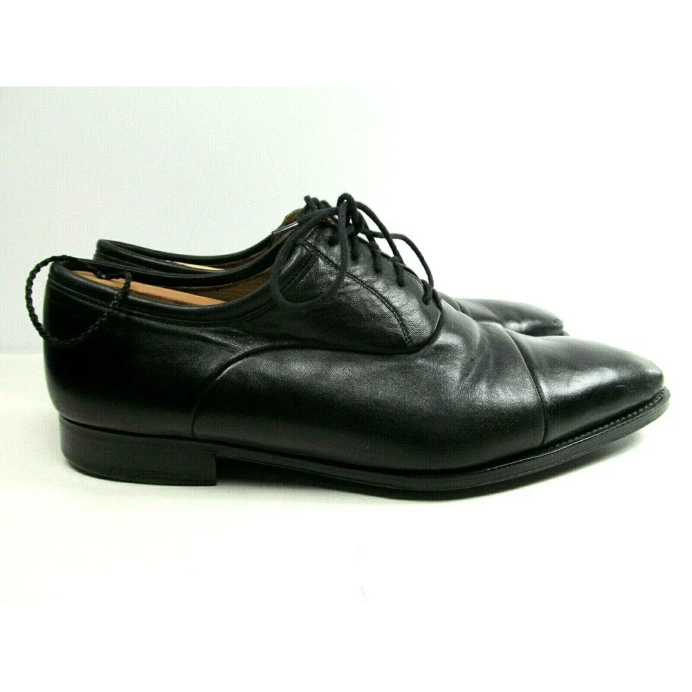 Magnanni Fredrico Mens Black Leather Captoe Oxfords Size US 10.5 D Made In Spain